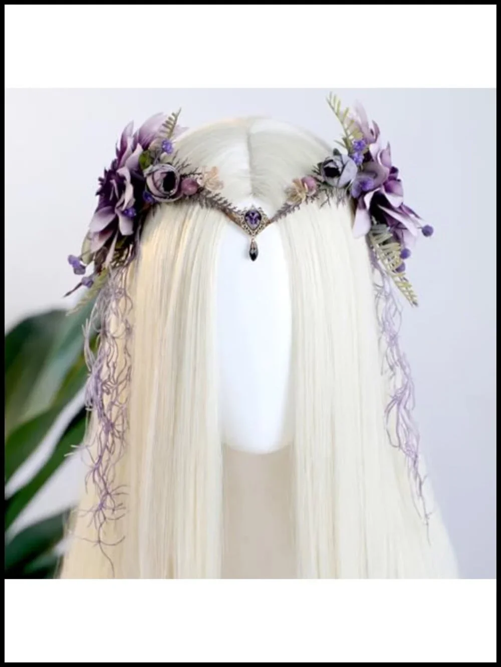 Woodland Flower Fairy Crown Forest Elf Headpiece with Vines Renaissance